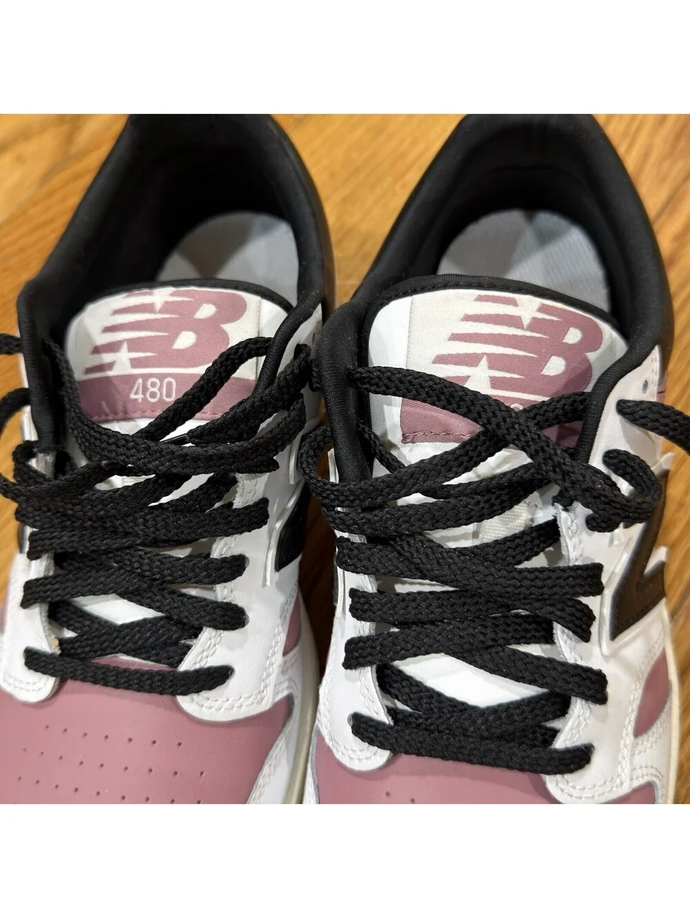 Size 8.5 Men’s New Balance 480 White Rosewood Black SAMPLE , Women’s Size 10